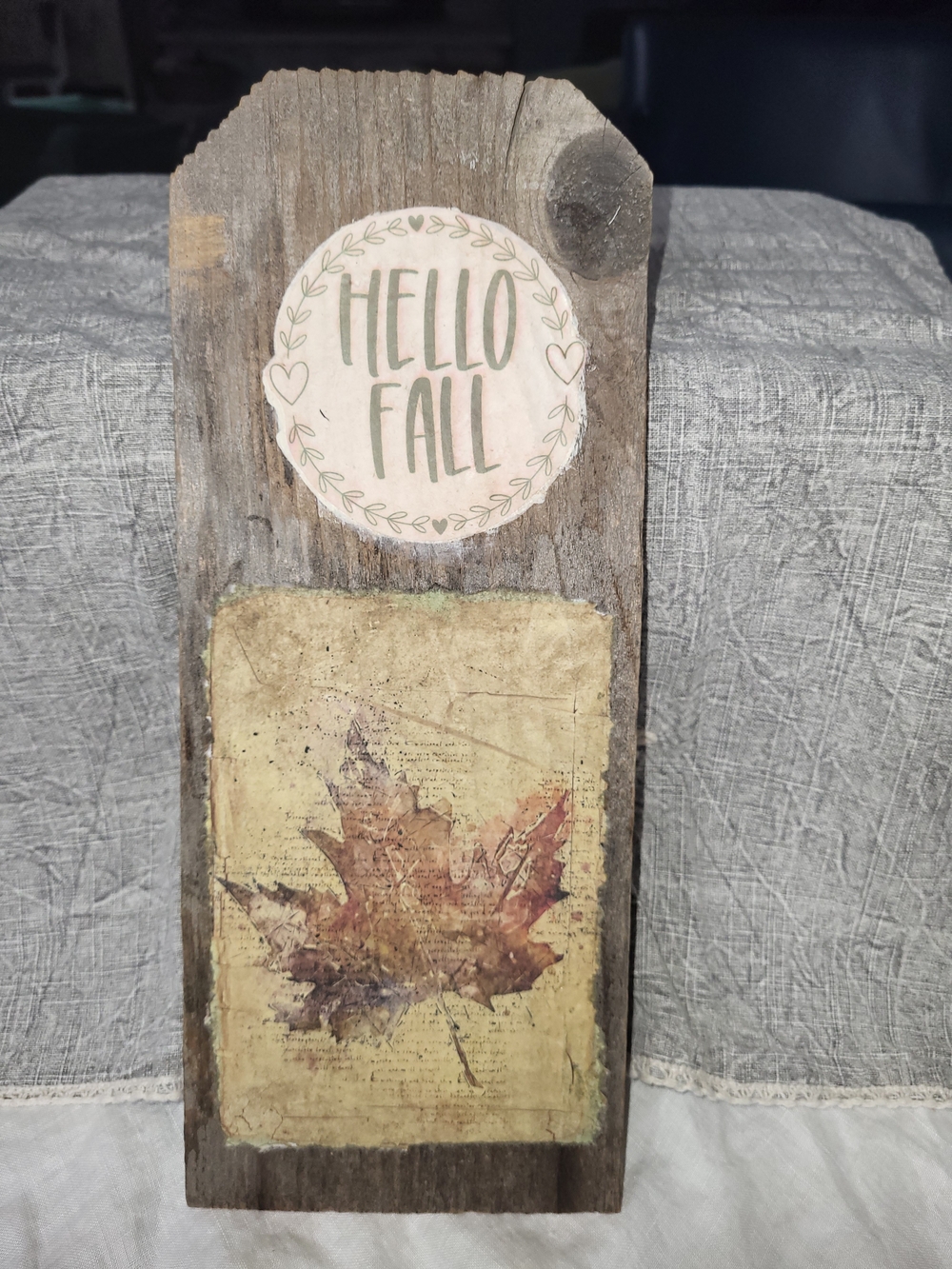 Rustic 'Hello Fall' Wooden Wall Decor - Brown 5 1/4 X 13in